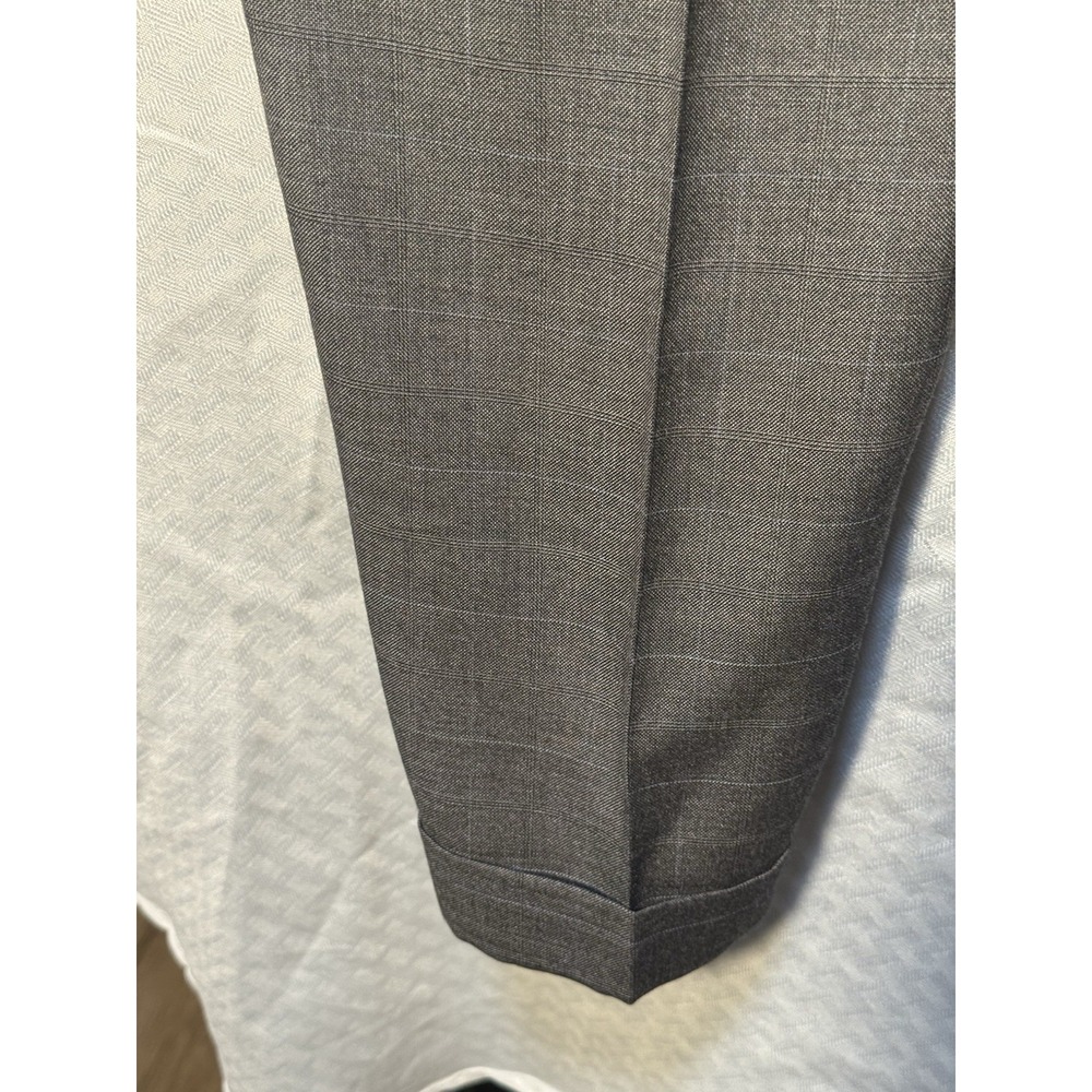 RALPH LAUREN Men's 34X 30 Gray Dress Pants Pleated‎ Cuffed Pre-owned Excellent - Picture 9 of 12